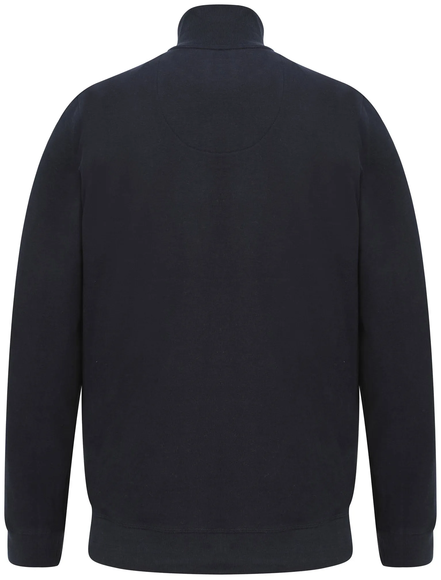 Timber Cotton Blend Half Zip Funnel Neck Pullover Sweat In Sky Captain Navy - Tokyo Laundry