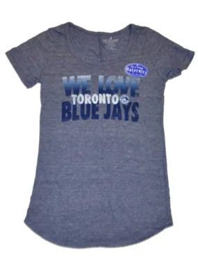 Toronto Blue Jays SAAG Women Maternity Blue Scoop Neck Tri-Blend T-Shirt