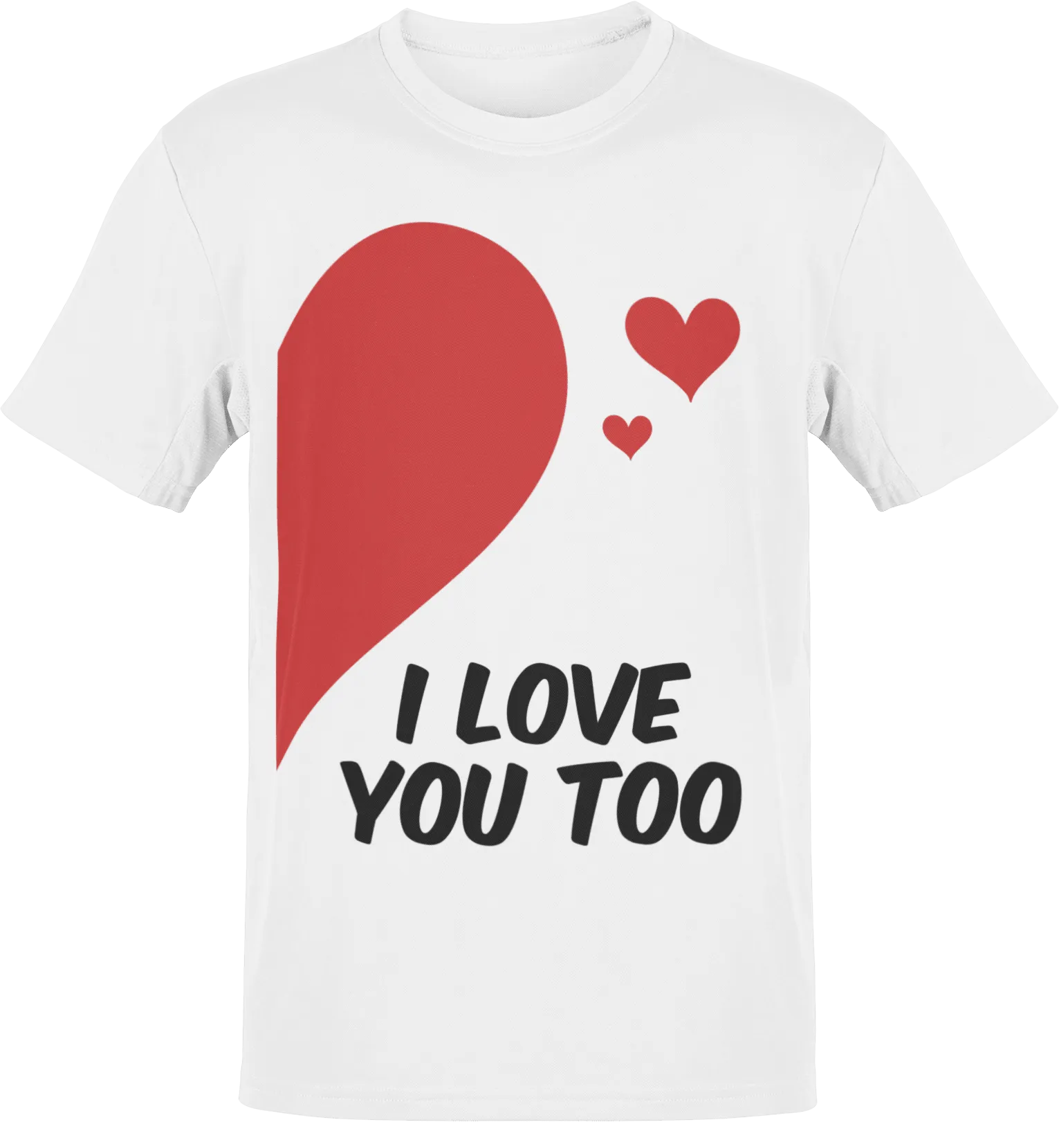 Valentines I Love You Too Adult Left T-Shirt