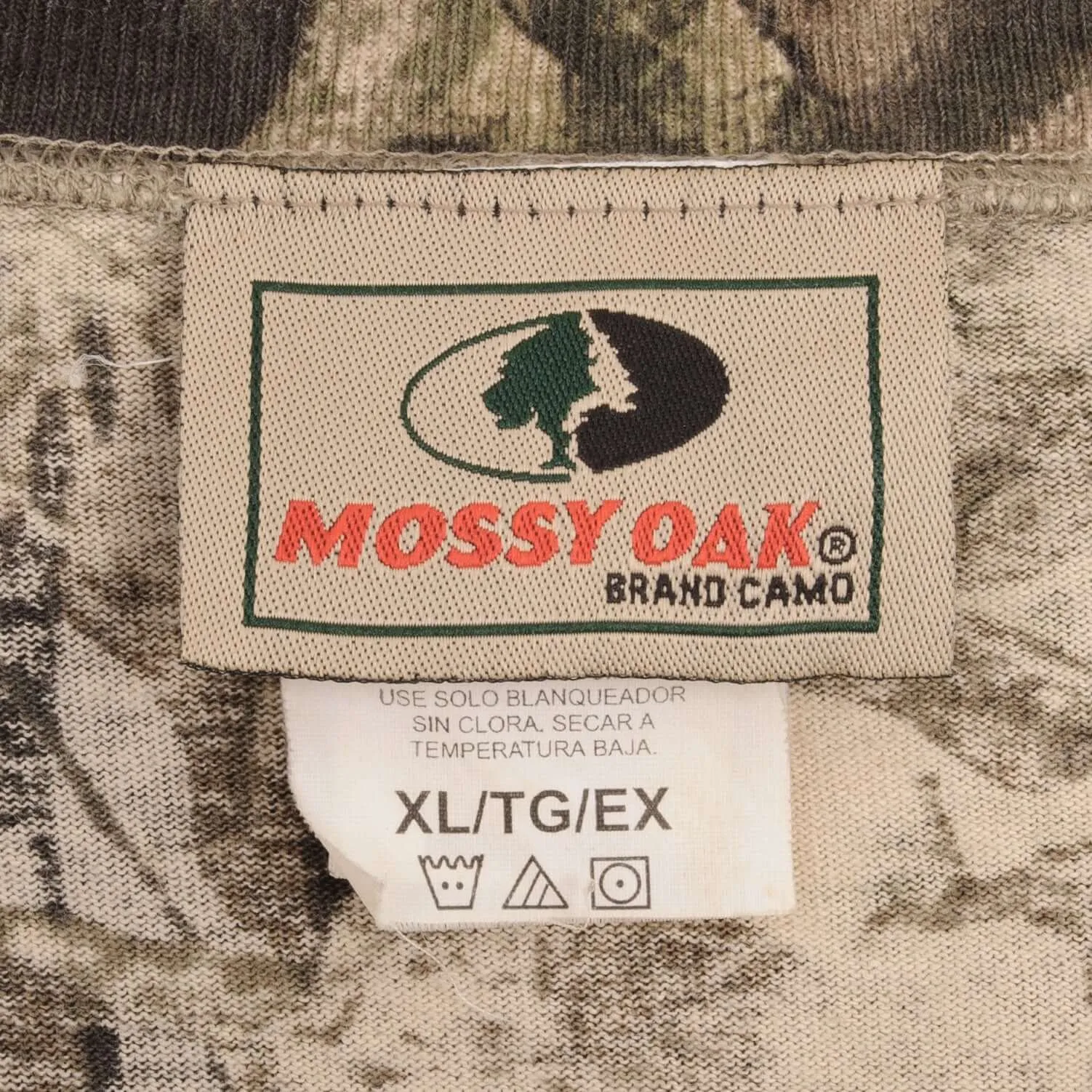 VINTAGE HUNTING MOSSY OAK BREAK UP CAMO LONG SLEEVE HENLEY TEE SHIRT SIZE XL