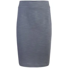 Viscose Knit Pencil Skirt in Medium Grey Melange