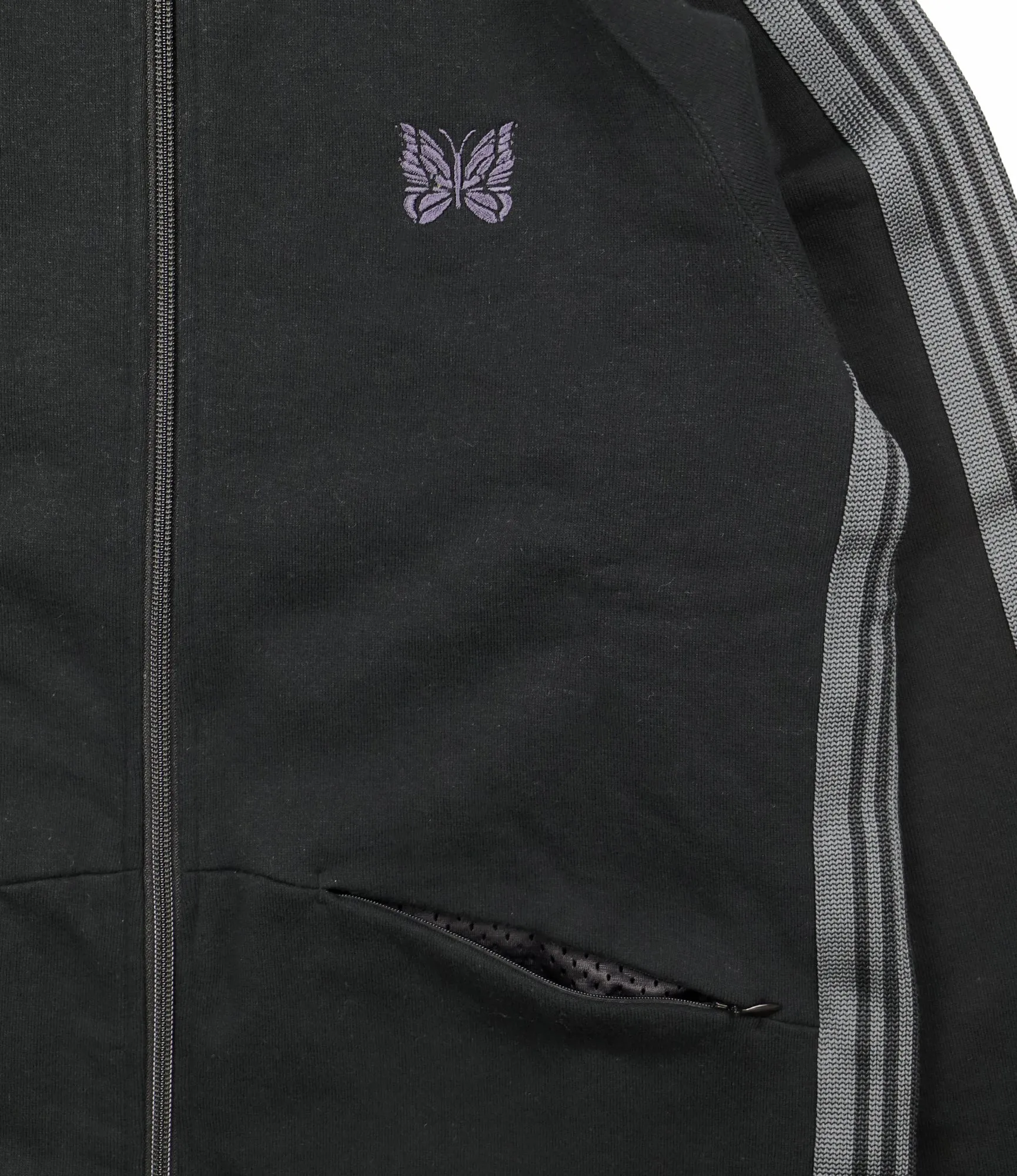 Warm Up Track Jacket – Black Cotton Fleece