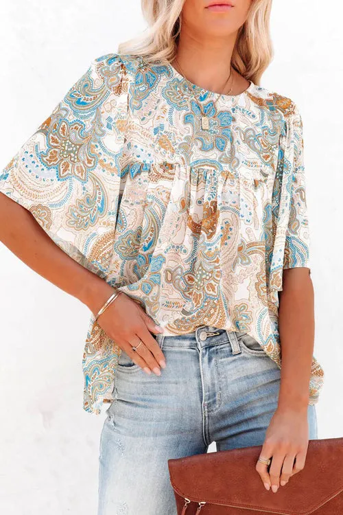 Weekday Chic Print Short Sleeve Top