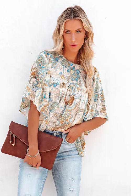 Weekday Chic Print Short Sleeve Top