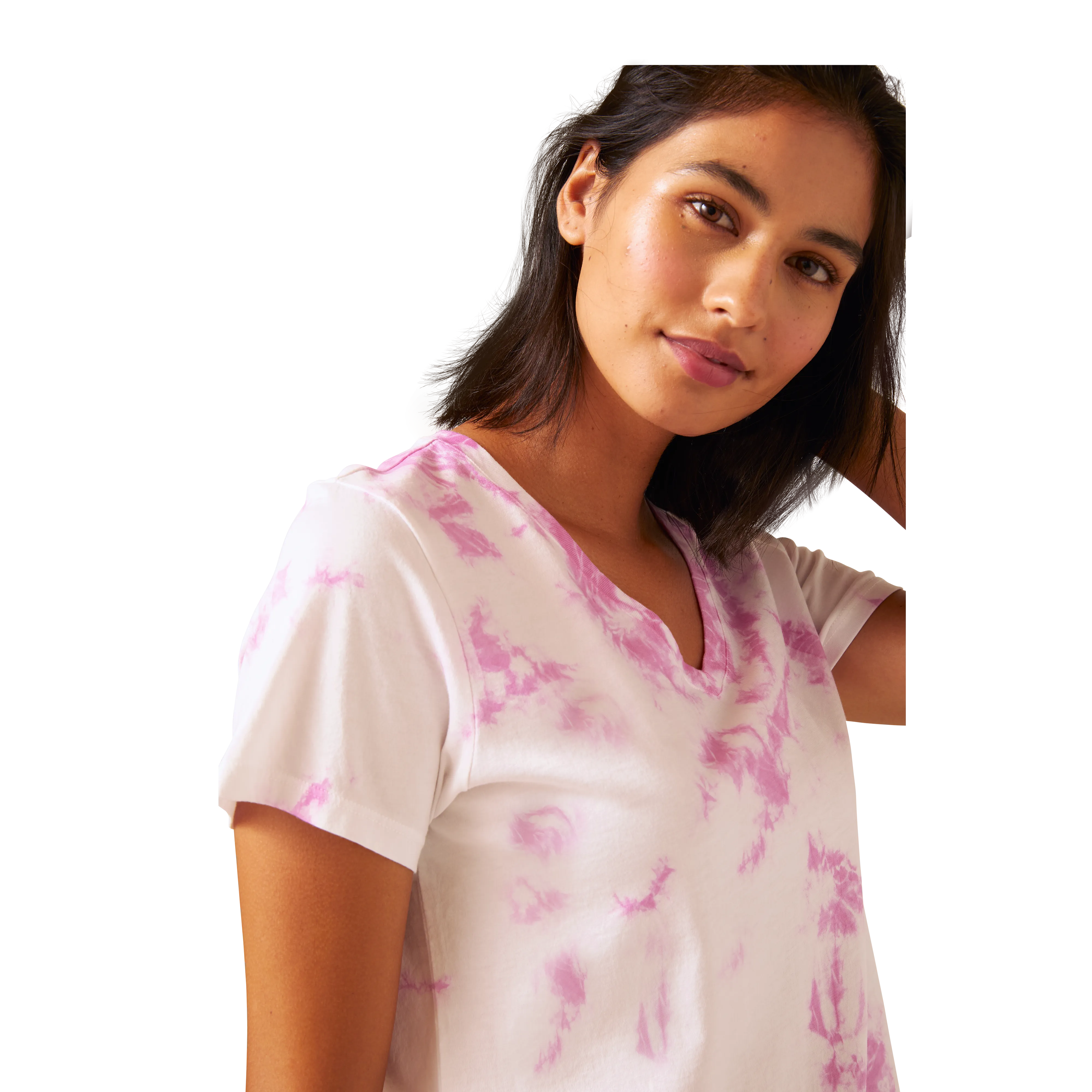 Women's Pima Cotton Tie Dye V-Neck T-Shirt