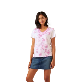 Women's Pima Cotton Tie Dye V-Neck T-Shirt