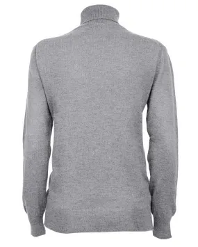 Women's Pure Cashmere Turtleneck Sweater Melange Gray