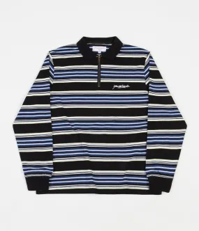 Yardsale Dolores 1/4 Zip Polo Sweatshirt - Black / Navy / Yellow