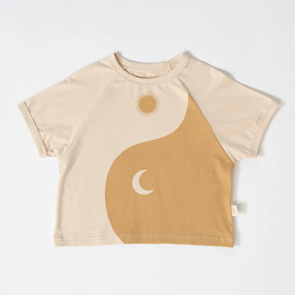 Yin Yang Raglan Tee - Caramel