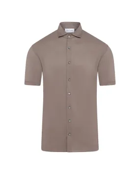 Zattura Mercerised Long Sleeve Jersey Shirt (Taupe)