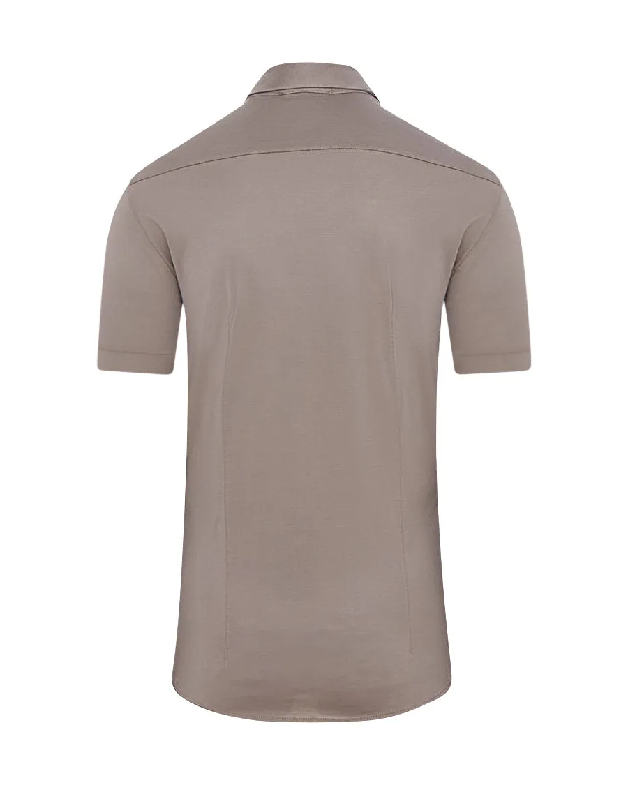 Zattura Mercerised Long Sleeve Jersey Shirt (Taupe)