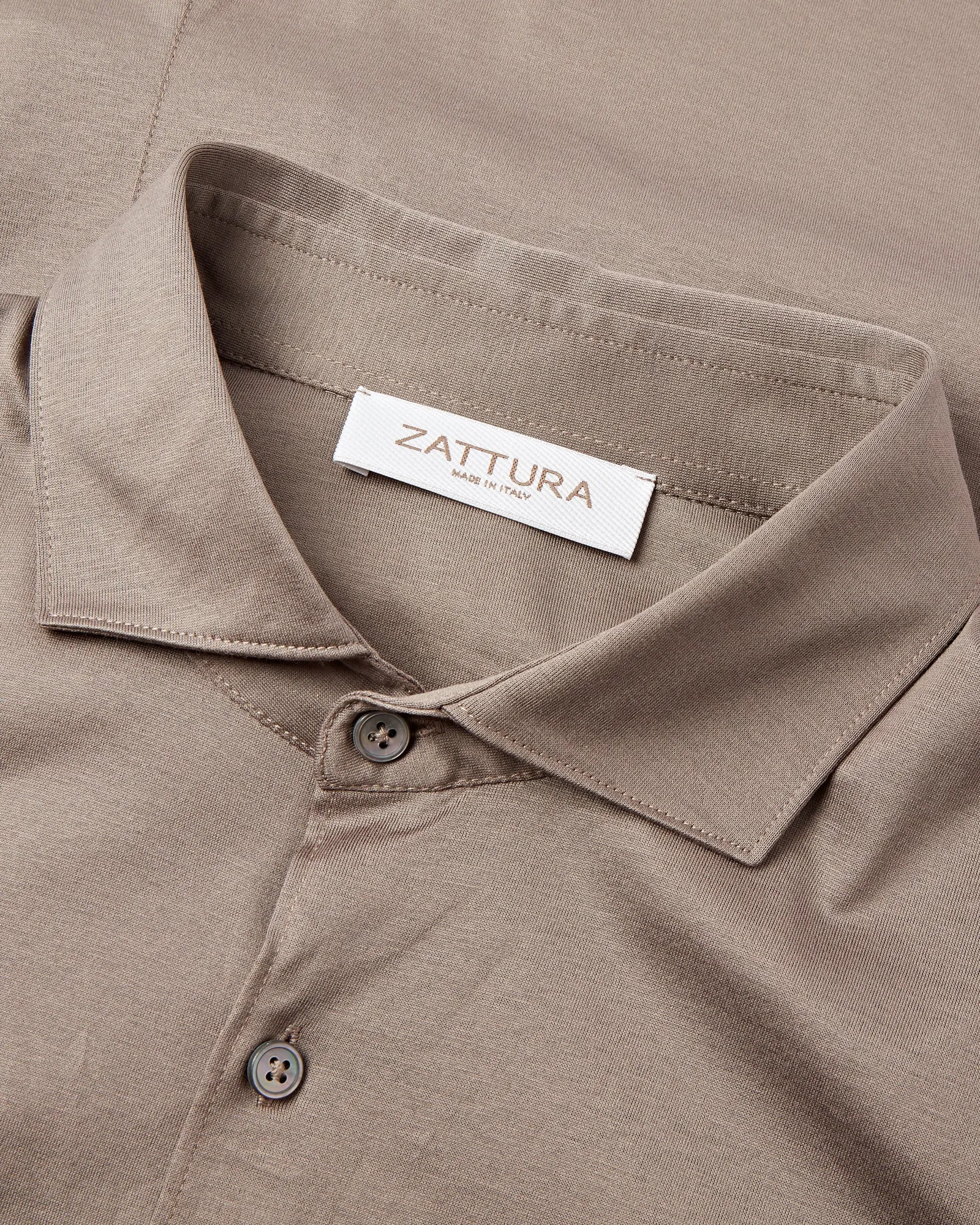 Zattura Mercerised Long Sleeve Jersey Shirt (Taupe)